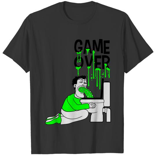 game over toilet toilet toilet vomit vomit nausea T Shirts