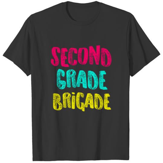 Second Grade Design Second Grade Brigade Light Cute Gift 2nd Teacher Appreciation T Shirts