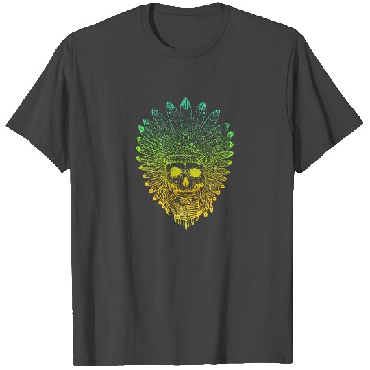 Indian American Native American Skull Gift T Shirts