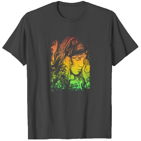 Indian American Native American Skull Gift T Shirts