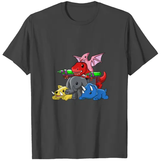 Dinosaurs power rangers water canon T Shirts
