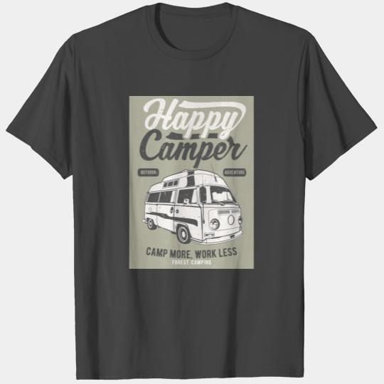 Happy Camper Adventure Hiking Wilderness Explorer T Shirts
