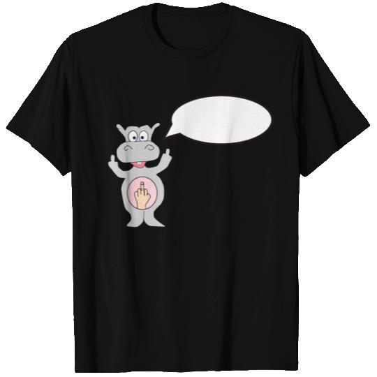 Hippo with middle finger gift idea T Shirts