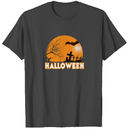 Halloween tree bat grave cat sparkle gift T Shirts