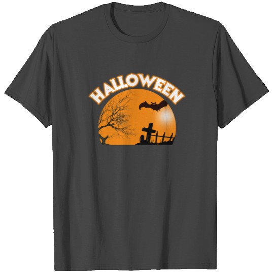 Halloween tree bat grave cat sparkle gift T Shirts