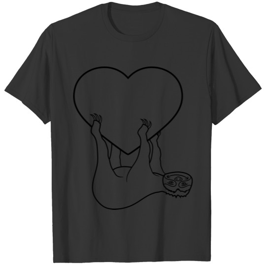 love heart sloth relax tired chill hang sleep lazy T-shirt