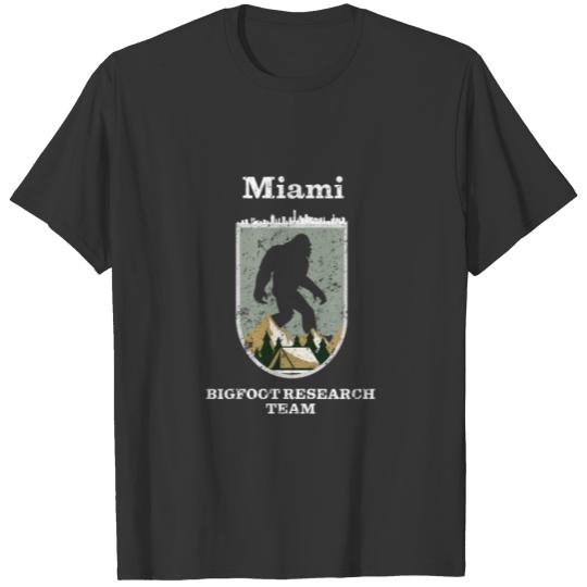 Bigfoot Research Team Miami Hide and Seek Art Vintage T-shirt