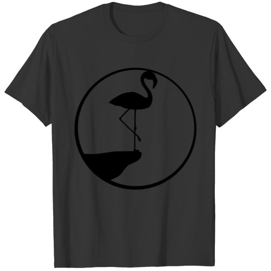 moon circle round cliff silhouette outline flaming T-shirt