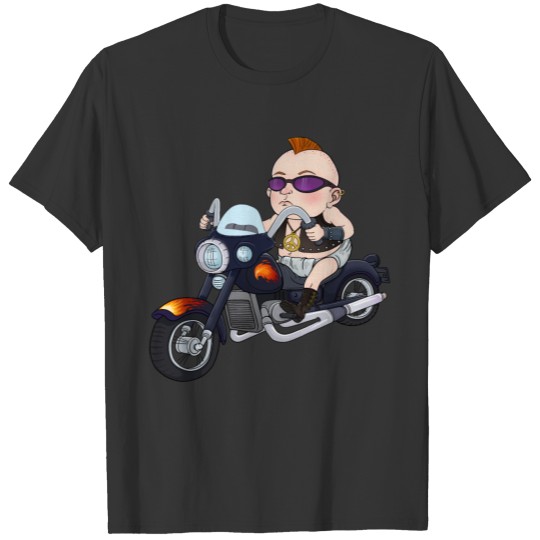 Motorbike Biker Motorcyclist Chopper Baby Punk T Shirts