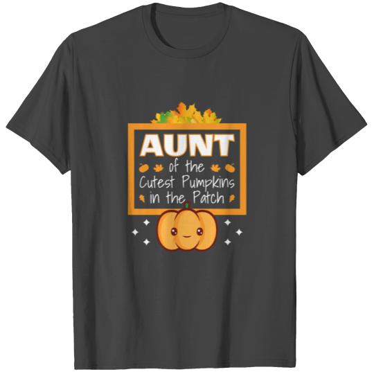Aunt of the Cutest Pumpkins in the Patch Cute Auntie T Shirts