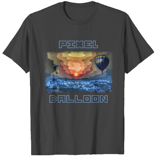 Pixel graphic with balloons at night T Shirts