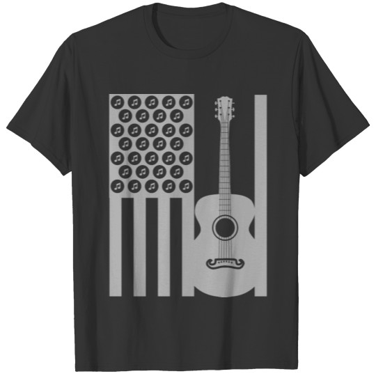 Patriotic American Flag Acoustic Guitar T-Shirt T-shirt