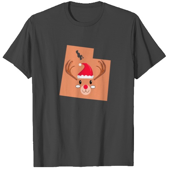 Utah Christmas Hat Antler Red Nose Reindeer T Shirts