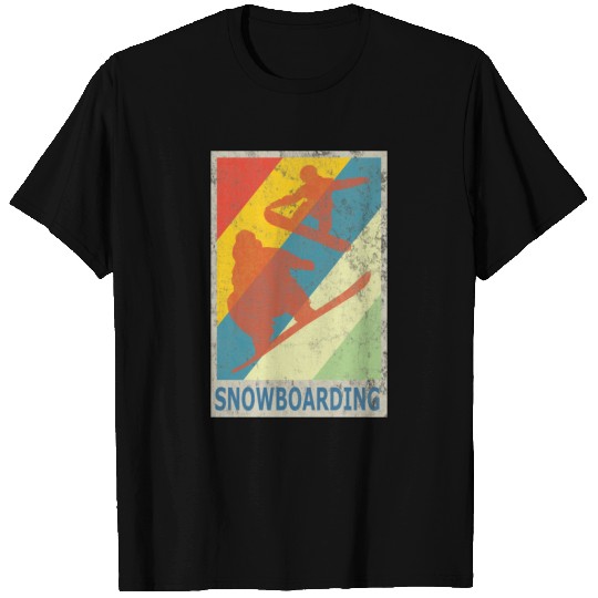 Vintage Retro Style Snowboarding Snowboarder T Shirts