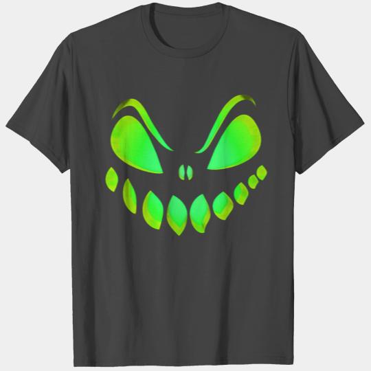 Scary Evil Pumpkin Face Halloween Jack-O-Lantern T Shirts