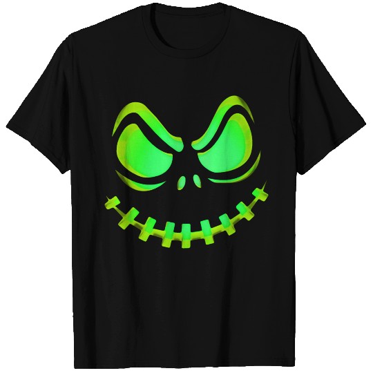 Scary Evil Pumpkin Face Halloween Jack-O-Lantern T Shirts
