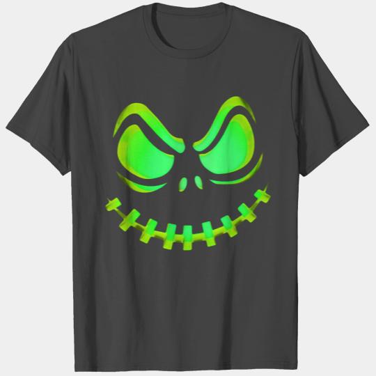 Scary Evil Pumpkin Face Halloween Jack-O-Lantern T Shirts