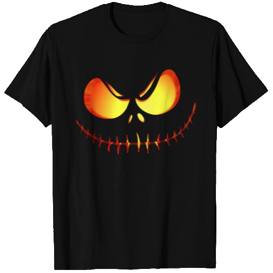 Scary Evil Pumpkin Face Halloween Jack-O-Lantern T Shirts
