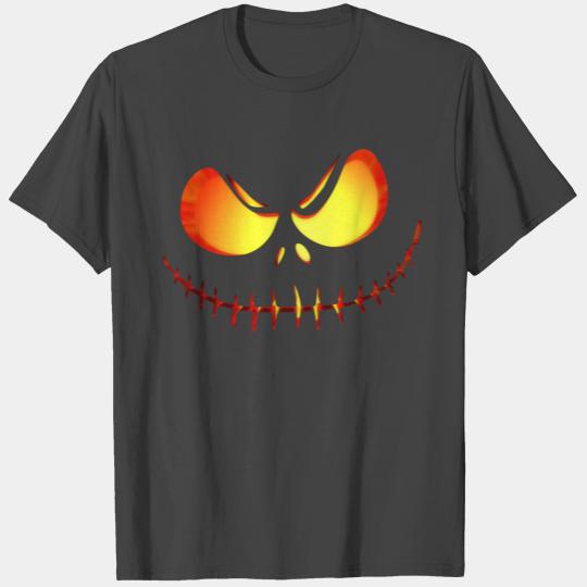 Scary Evil Pumpkin Face Halloween Jack-O-Lantern T Shirts