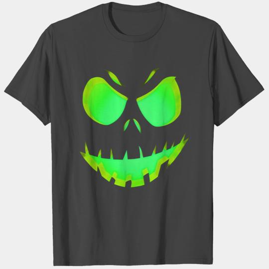Scary Evil Pumpkin Face Halloween Jack-O-Lantern T Shirts