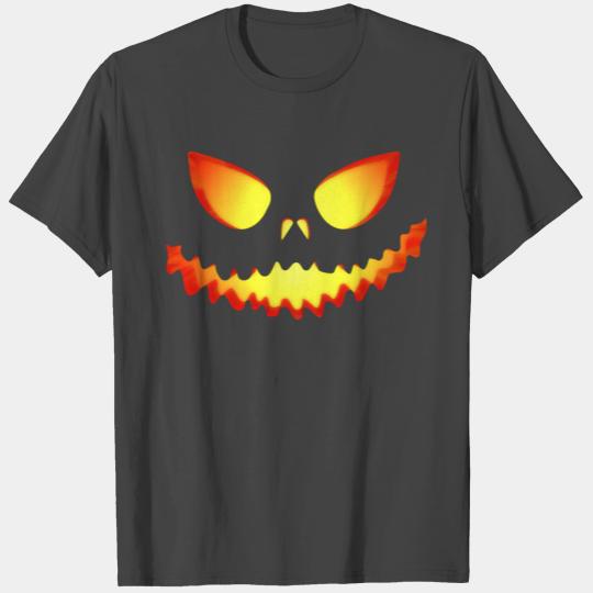 Scary Evil Pumpkin Face Halloween Jack-O-Lantern T Shirts
