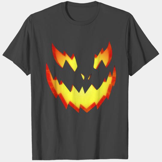Scary Evil Pumpkin Face Halloween Jack-O-Lantern T Shirts