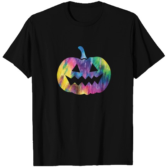 Tie Dye Pumpkin Face Jack O Lantern T Shirts