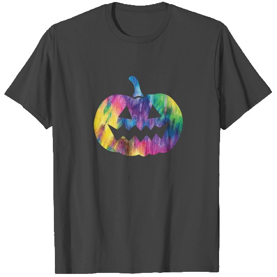 Tie Dye Pumpkin Face Jack O Lantern T Shirts