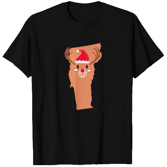 Vermont Christmas Hat Antler Red Nose Reindeer T Shirts