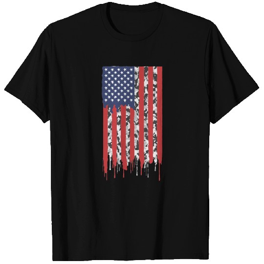 USA War Army Camouflage Flag T Shirts