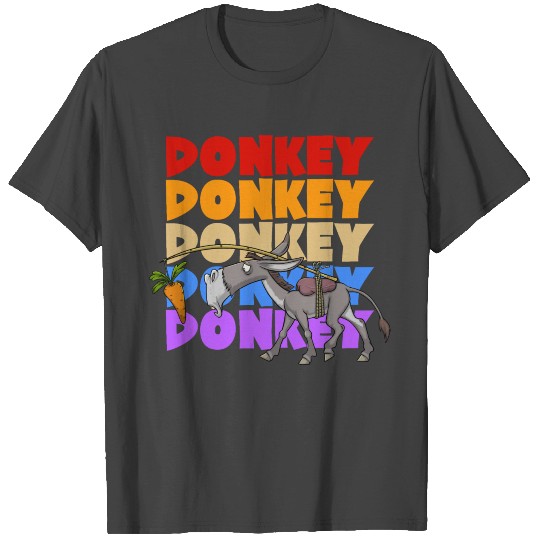 Retro Vintage Pop Art Style Donkey Mule Carrot T Shirts