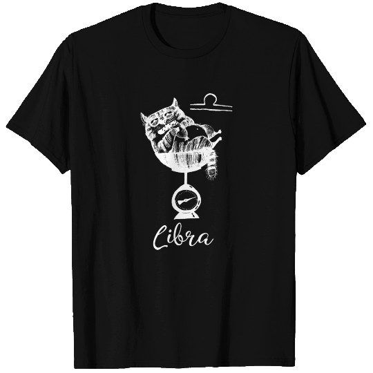 Funny Libra Cat Zodiac October T Shirts Birthday Gift