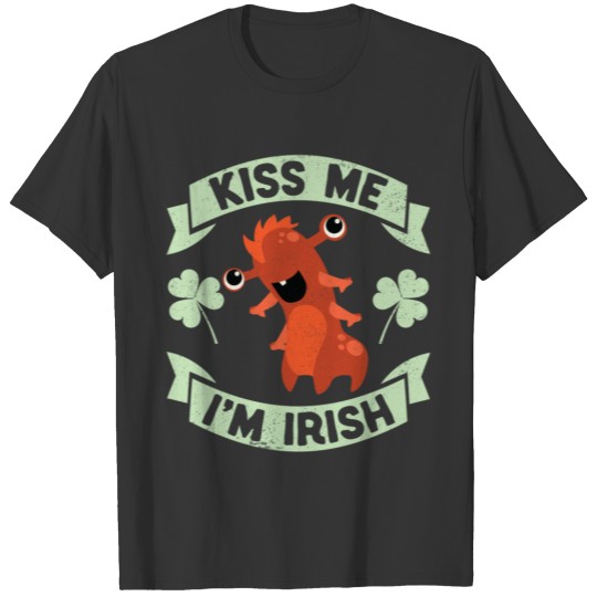 Kiss Me I'm Irish Funny Monster St Patrick's Day T-shirt