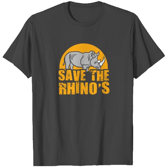 Rhino Rhinoceros Safari Save the Animals Vintage T Shirts
