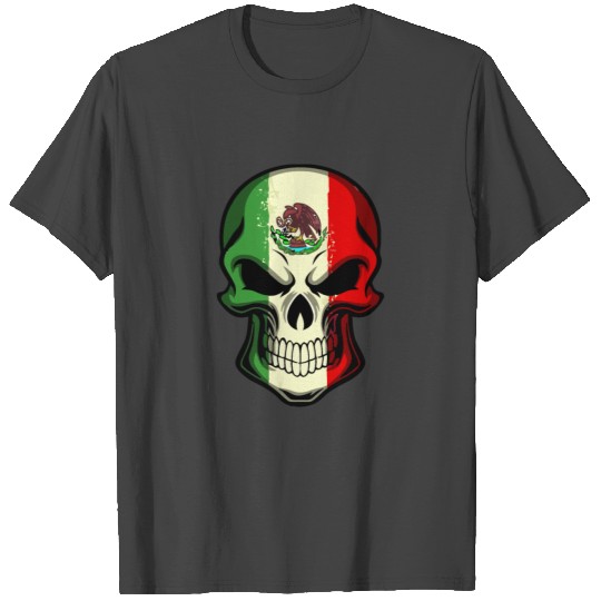 Mexican Mexico Flag Skull T Shirts