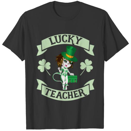 Lucky Teacher St Patrick's Day Teaching Shamrock T-shirt