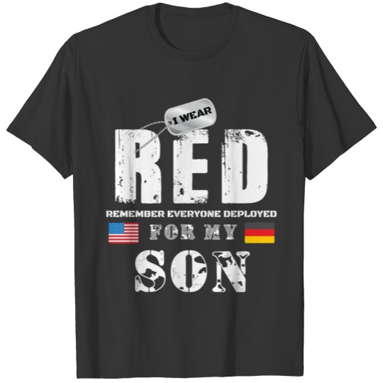 Wear RED Fridays Military Shirt Proud Son Deployed in Germany T-shirt