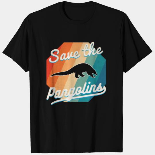 Save the pangolins retro vintage 1970s style T Shirts