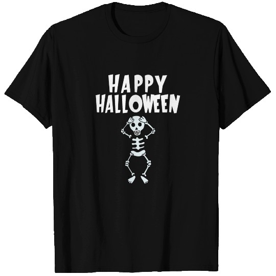 Happy Halloween Funny Dancing Skeleton Design T Shirts