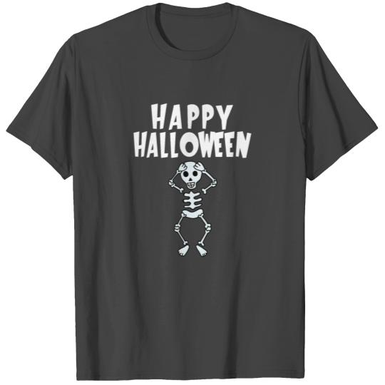Happy Halloween Funny Dancing Skeleton Design T Shirts
