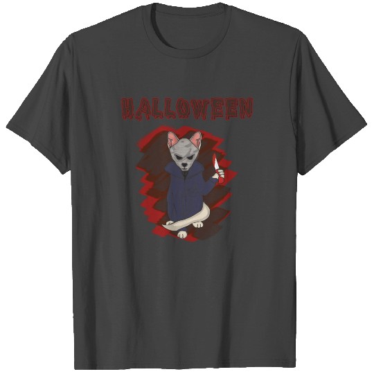 Halloween Michael Myers Killer Horror Cat Movie T Shirts