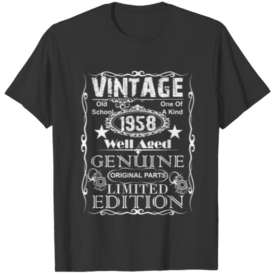60th Birthday Gift Vintage 1958 Year T Shirts