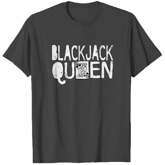 Fun Adult Card Games T Shirts Blackjack Queen