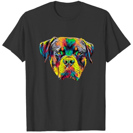 Rottweiler Dog Head Pet Portrait T Shirts