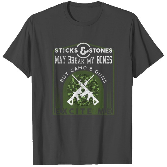Camo And Guns Excite Me Army Veteran T Shirts Army T Shirts
