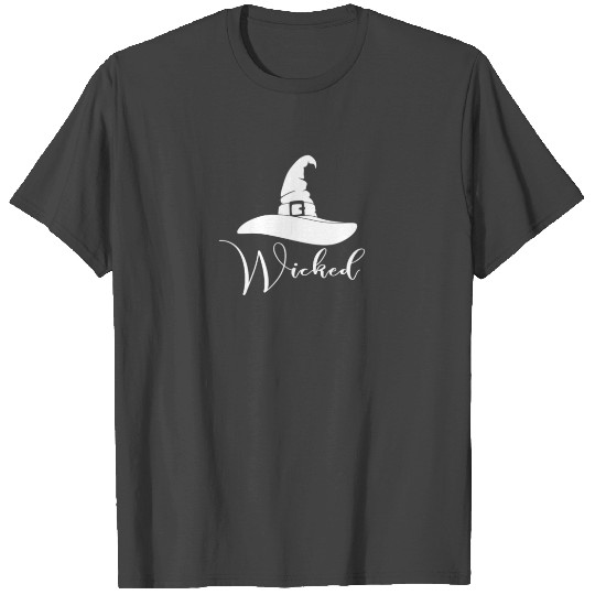 Halloween Alternative Cosume Wicked Witch Hat White T Shirts