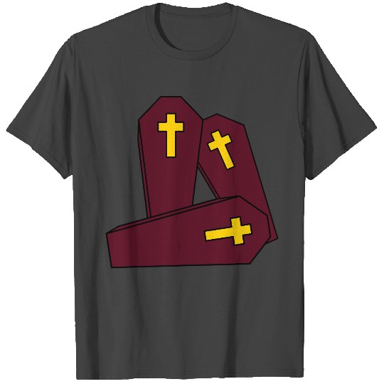 crew many team 3 friends coffin burial cross grave T Shirts