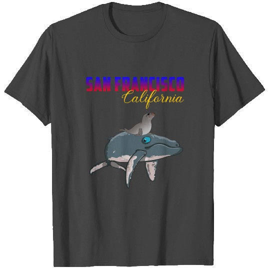 San Francisco California Whale Sea Lion T Shirts