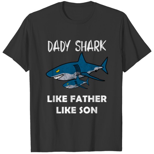 Daddy Shark Dad Little Kid Son Doughter Funny T Shirts