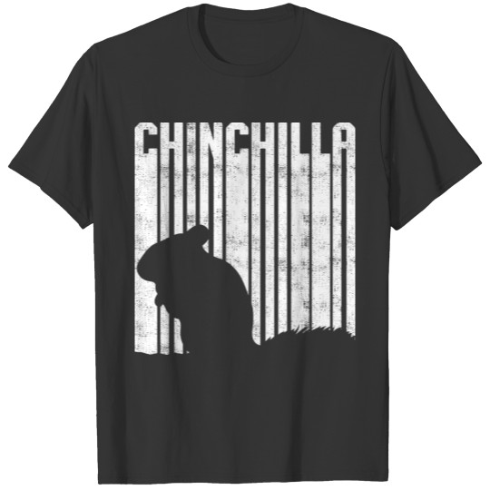 Retro Font Chinchilla - white print design T Shirts